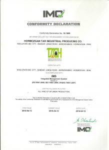 IMO Certificate–ISO 9001:2008, ISO 14001:2004, OHSAS 18001:2007